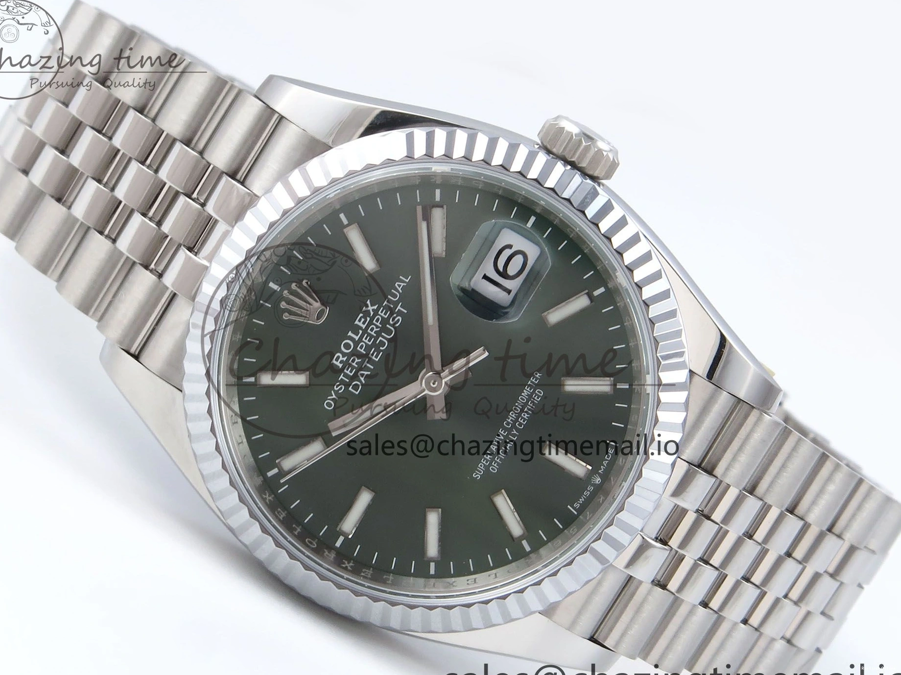 0118 DateJust 36 126234 QF+ 1:1 Best Edition 904L Steel Green Stick Dial on SS Jubilee Bracelet VR Soft 925